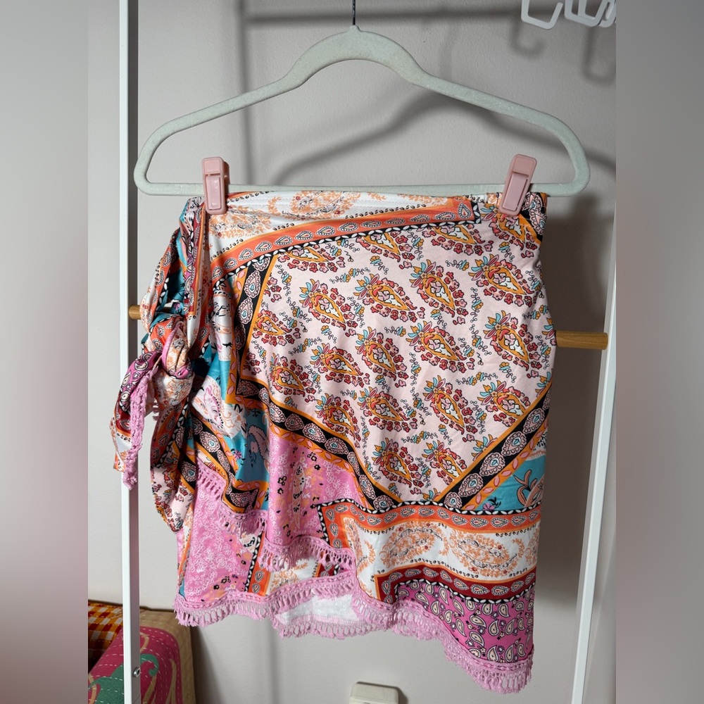 Zaful Paisley Pink and Blue Sarong
